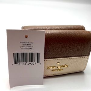 NWT Kate Spade Jackson Colorblock Micro Trifold Wallet
